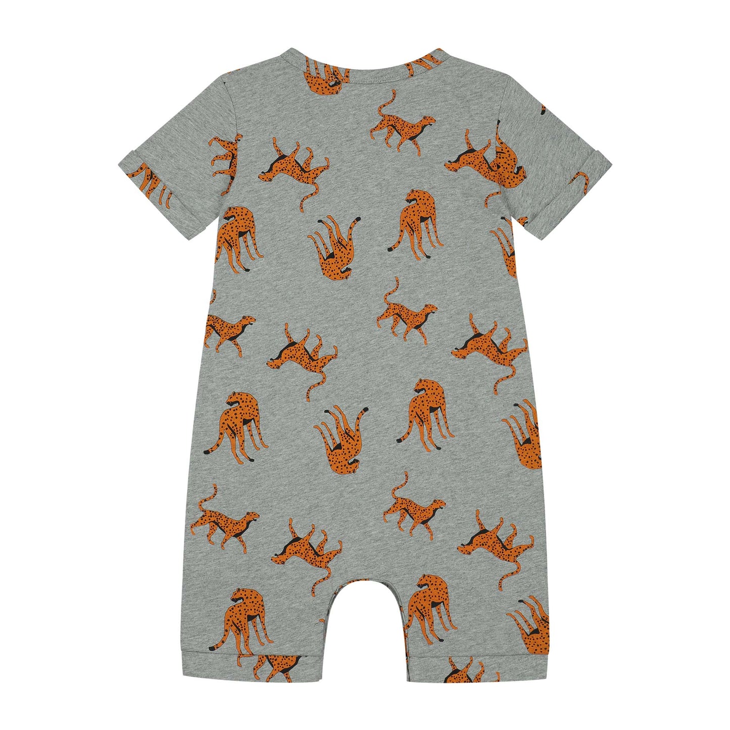 Safari leopard all over unisex grey melange shortall