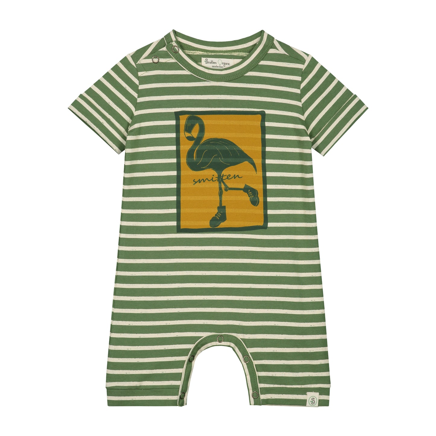 Safari flamingo guide block print shortall