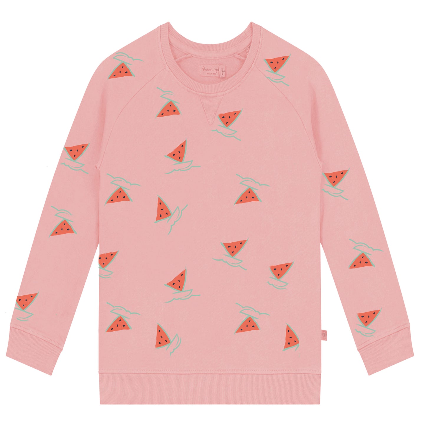 Wassermelonenboot-Fleece-Kleid/Tunika