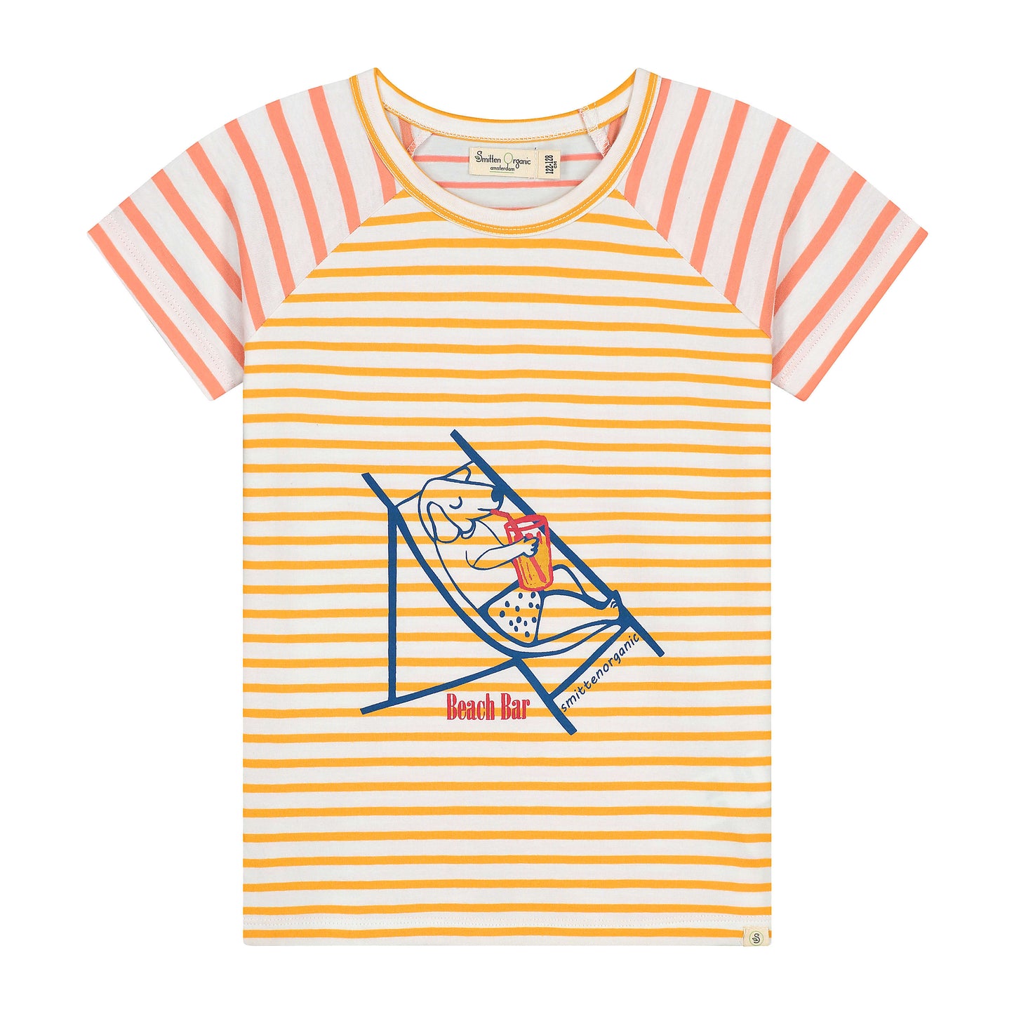 Beach Bar Color Block Yarn Dyed Kurzarm-T-Shirt