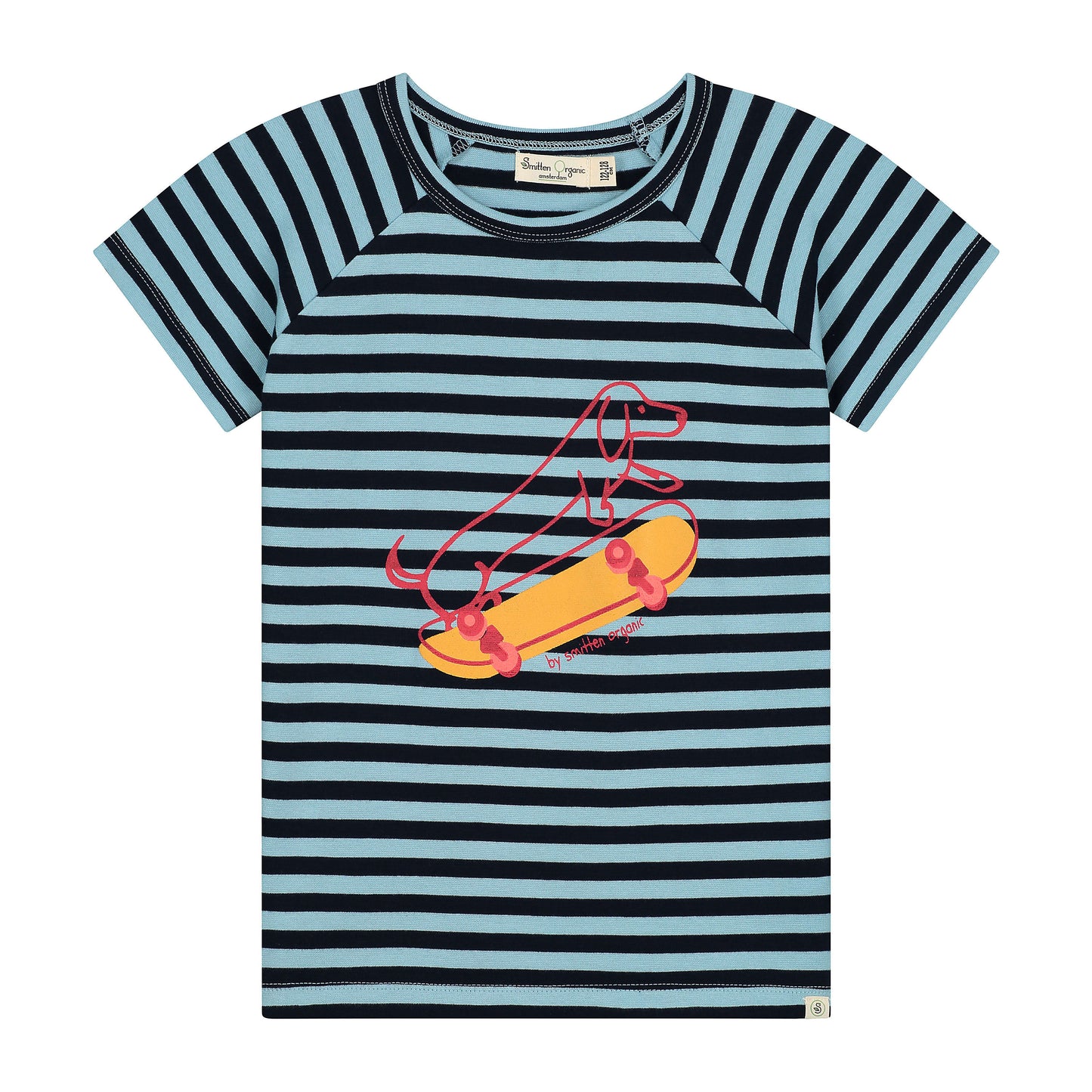 Billy With Skateboard Print On Yarn Dyed Short Sleeve T-Shirt