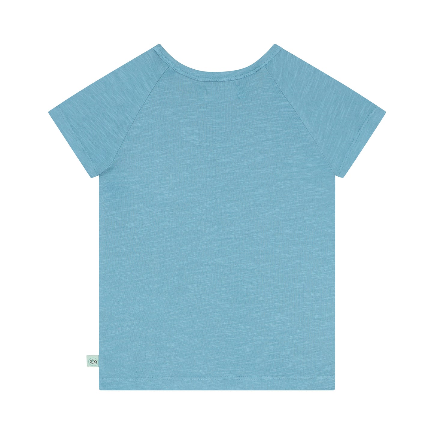 Leap of leopard lying at acacia tree short sleeve blue T-shirt