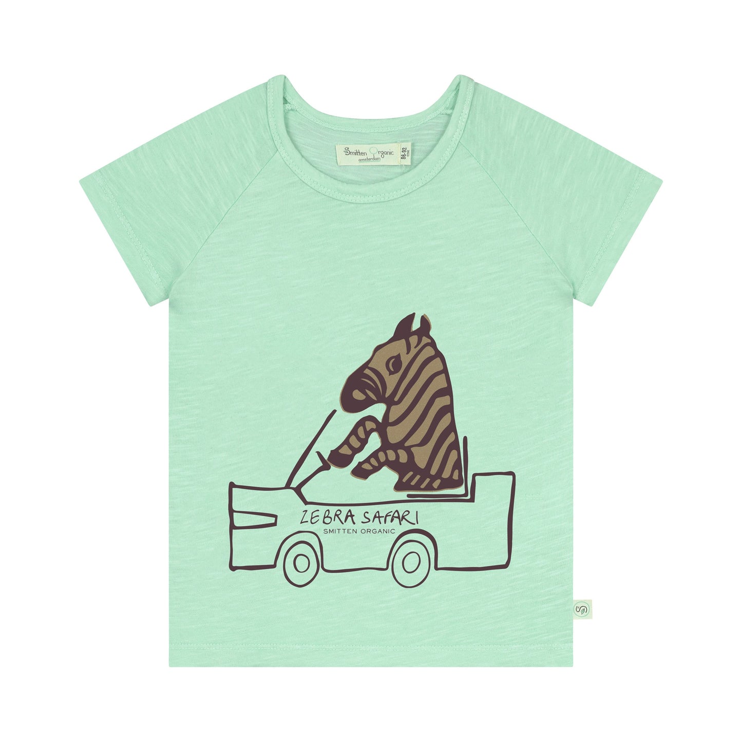 Safari zebra guide short sleeve green T-shirt