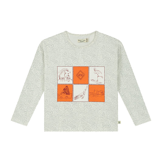 All Over Dot Print Heavy Weight Tee Long Sleeve