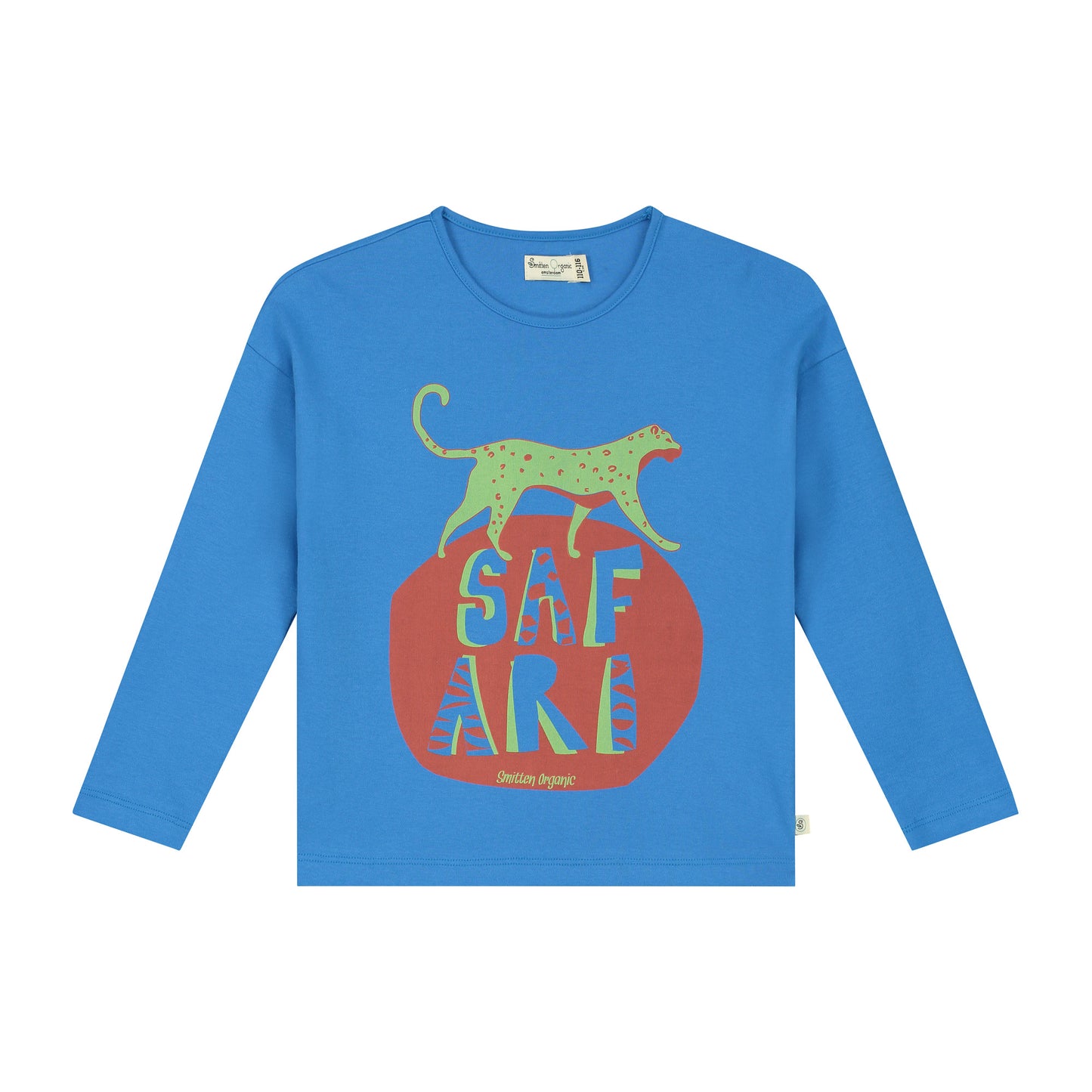 Blauw zwaargewicht T-shirt met lange mouwen