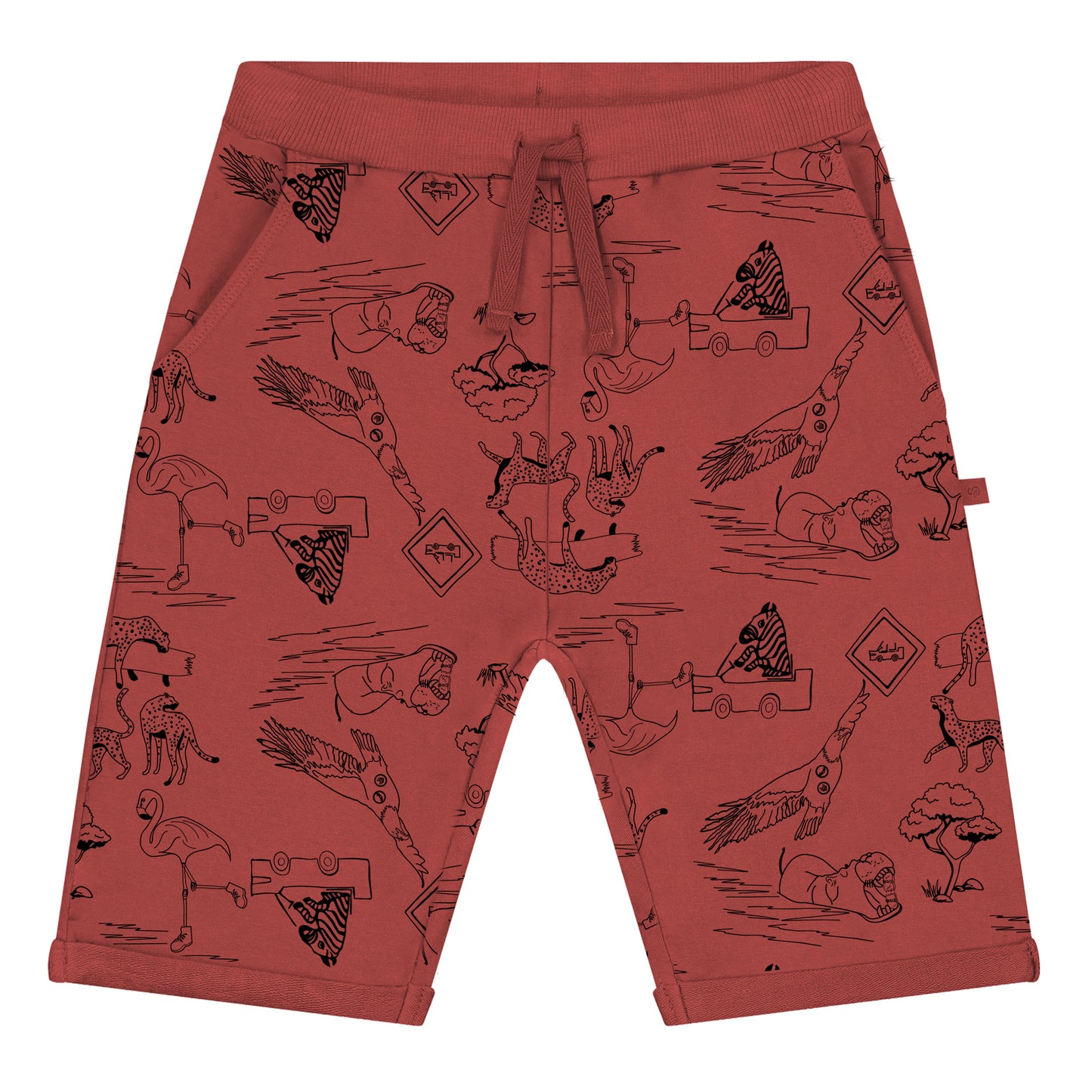 Safari all over unisex baked red Bermuda