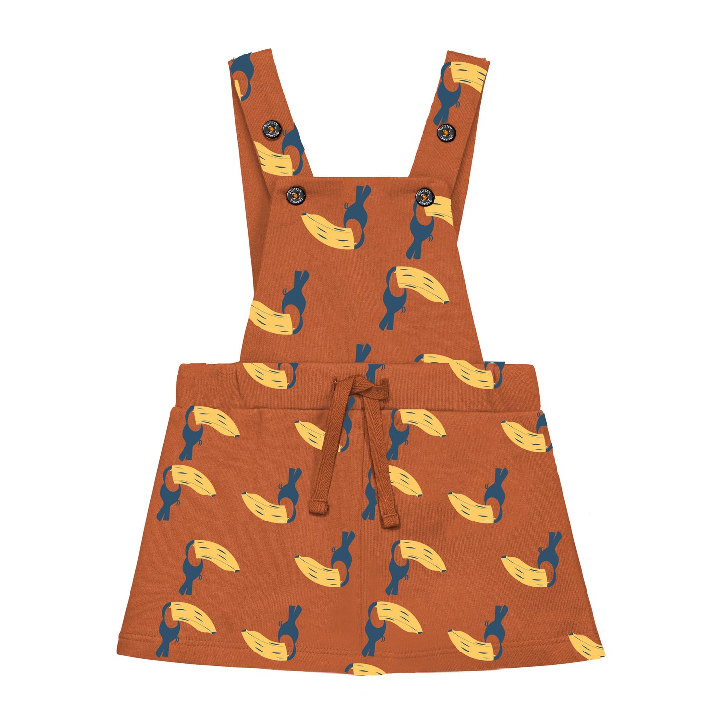 Toucan Banana Print Dungaree Skirt