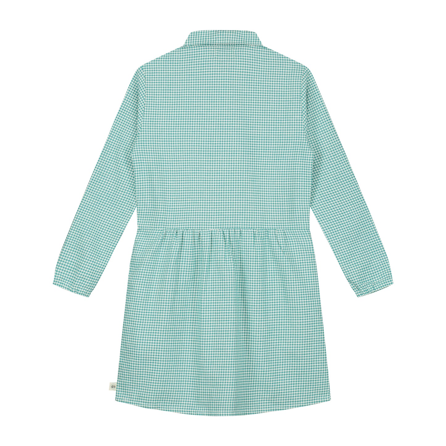Vichy-besticktes Evase-Kleid LS