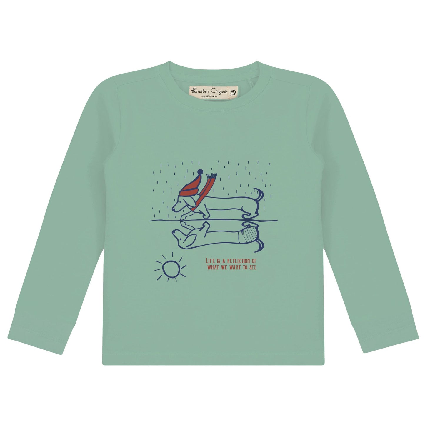 Reflection Dachshund Print T-Shirt LS