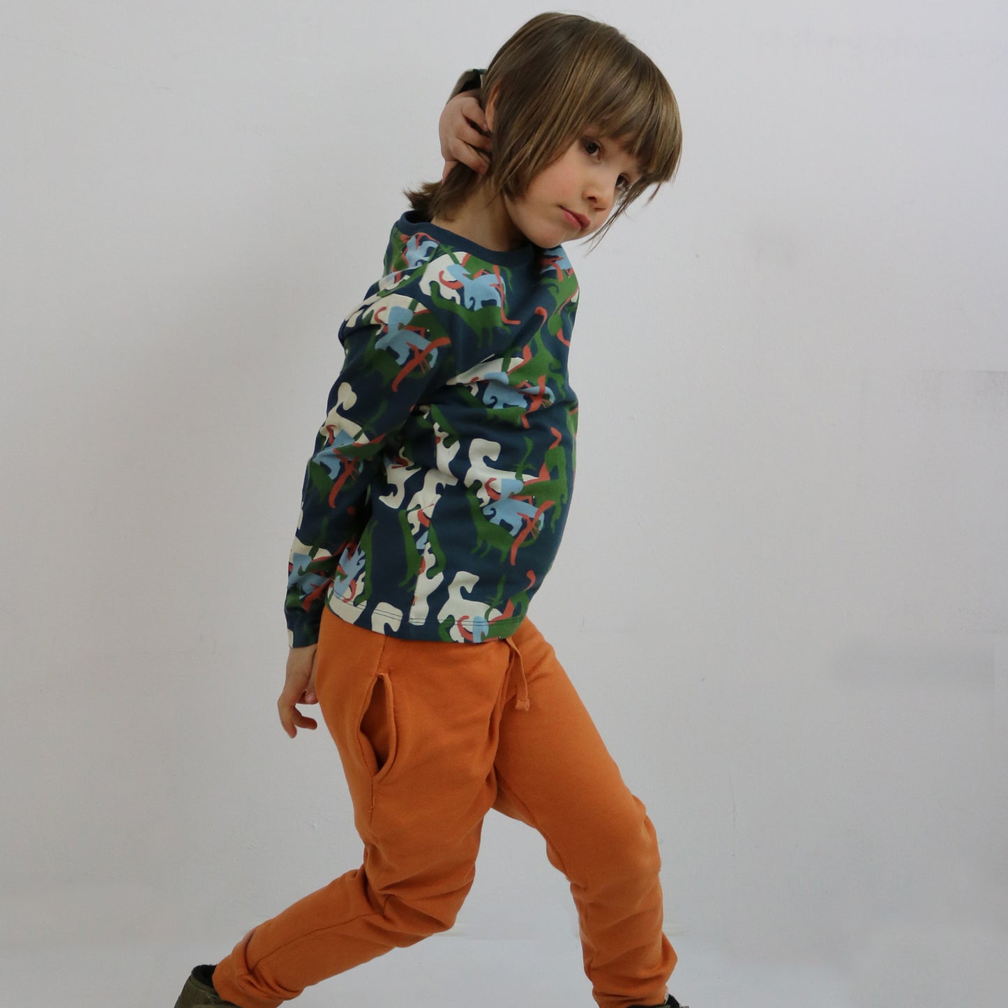 All Over Dino Print T-Shirt LS