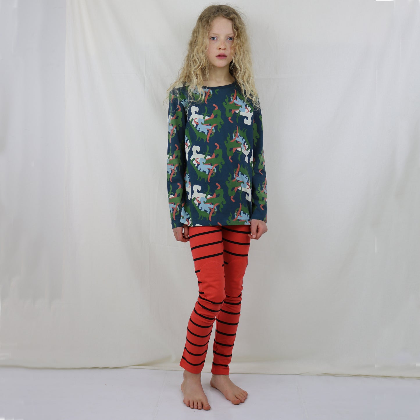 All Over Dino Print T-Shirt LS