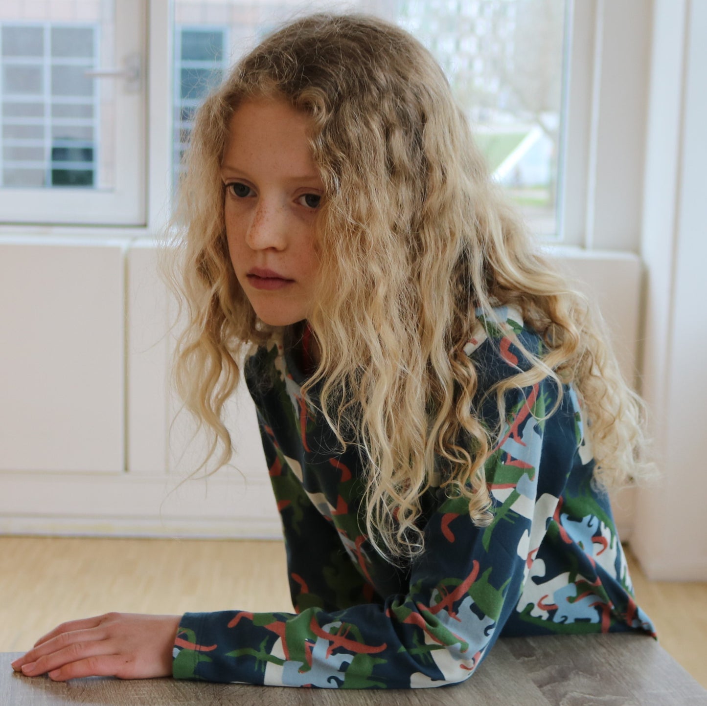All Over Dino Print T-Shirt LS
