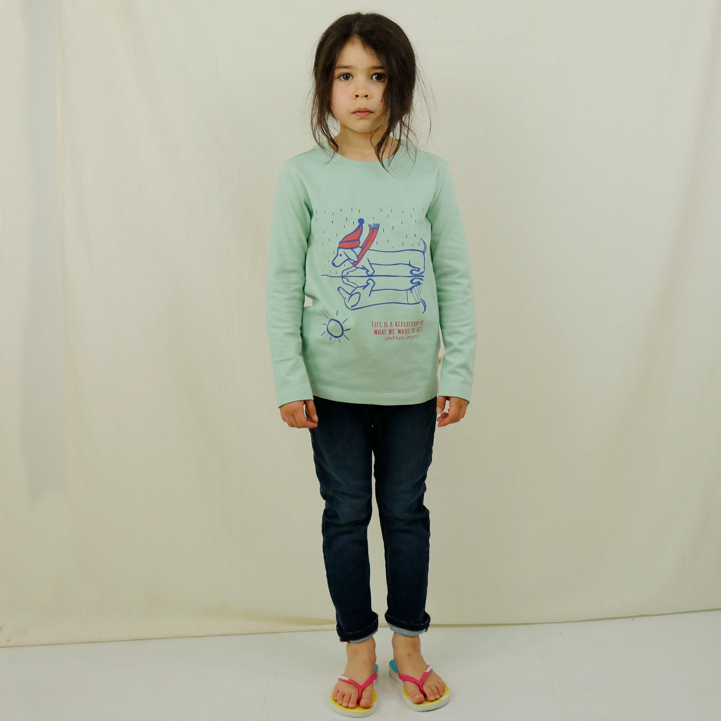 Reflection Dachshund Print T-Shirt LS