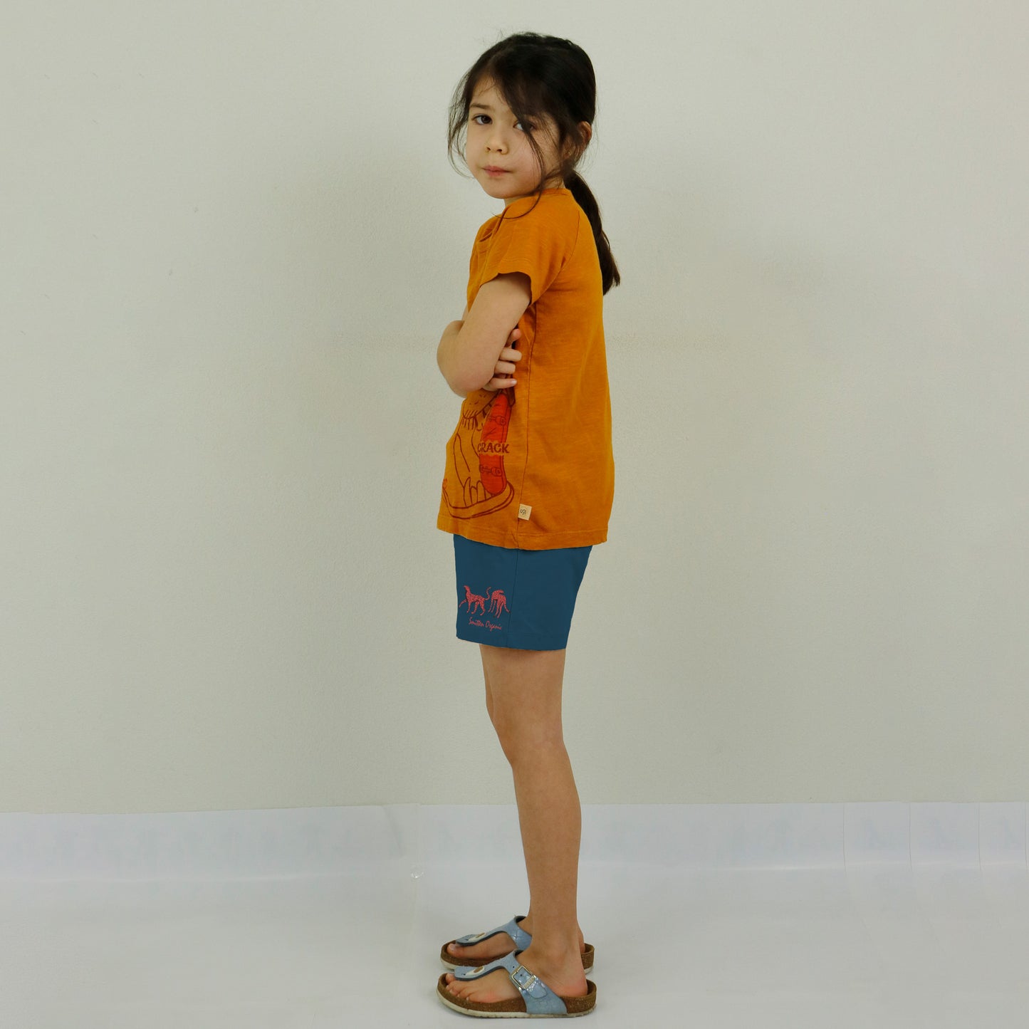 Hippo cracking skateboard short sleeve brown T-shirt