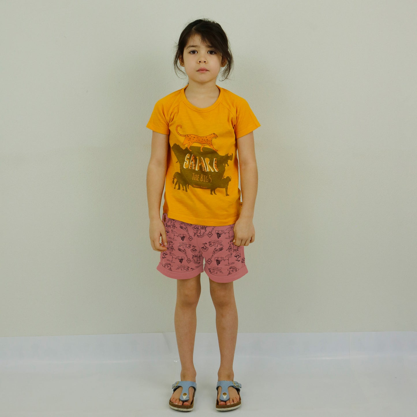 'Safari Big Five' geel T-shirt met korte mouwen