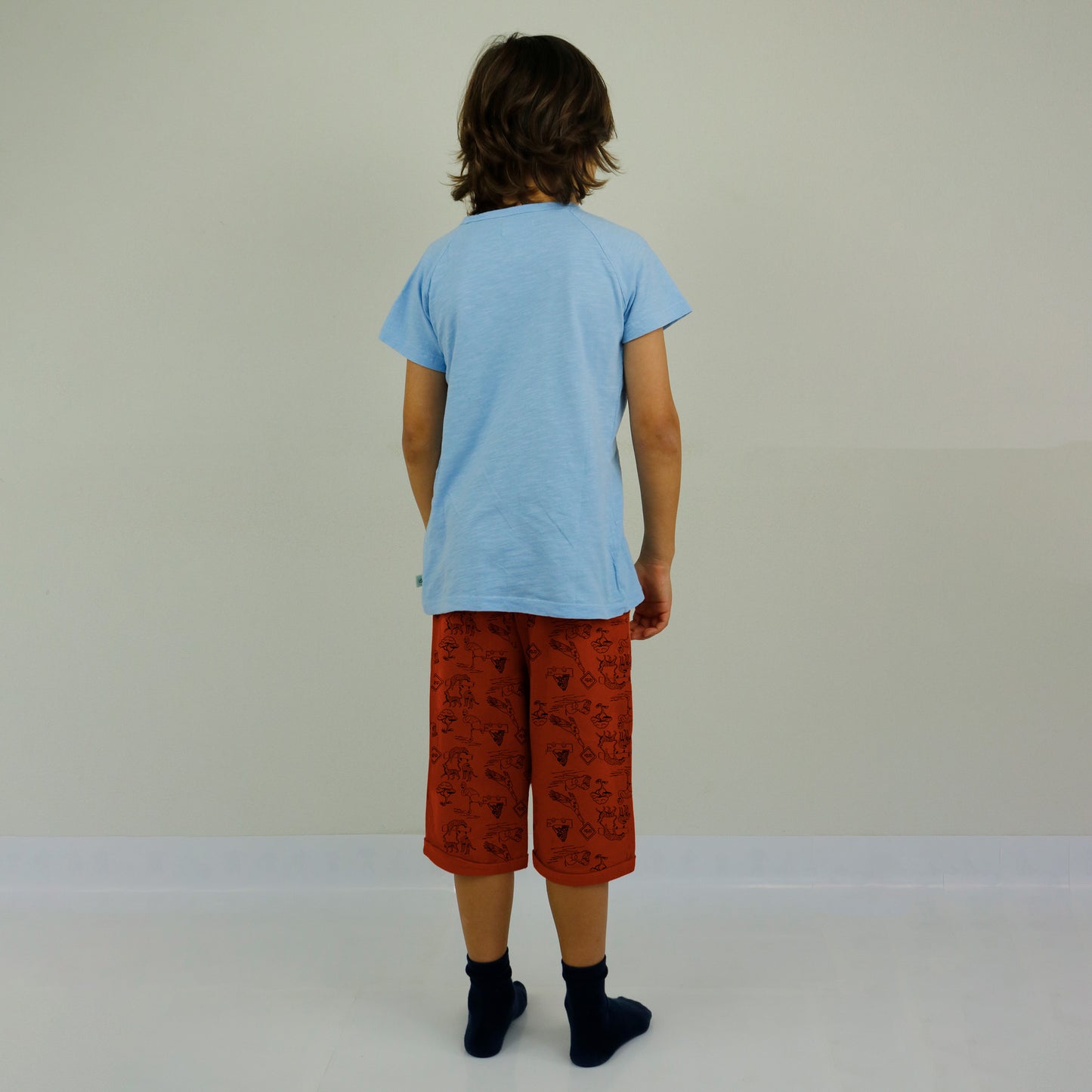 Safari big five short sleeve blue T-shirt