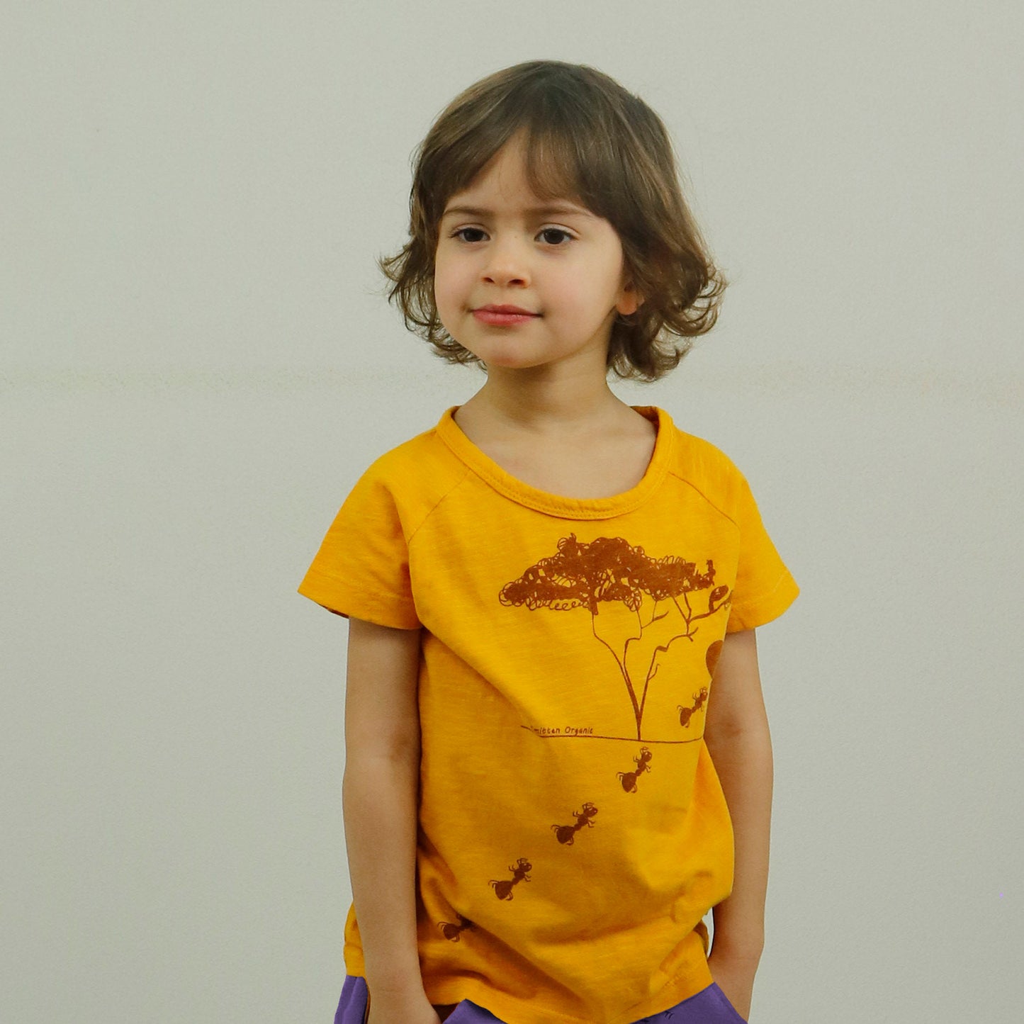 Acacia tree in safari short sleeve yellow T-shirt