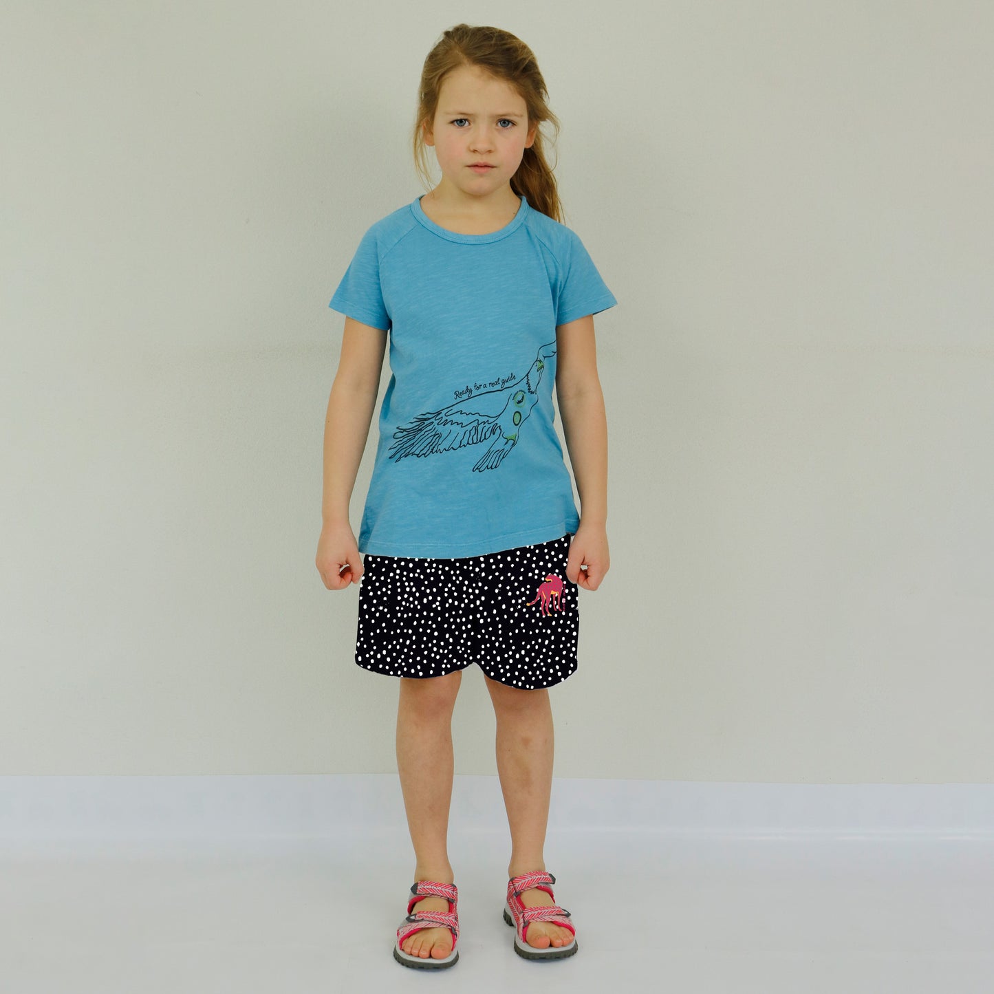 'Safari Hawk Guide' Blauw T-shirt met korte mouwen