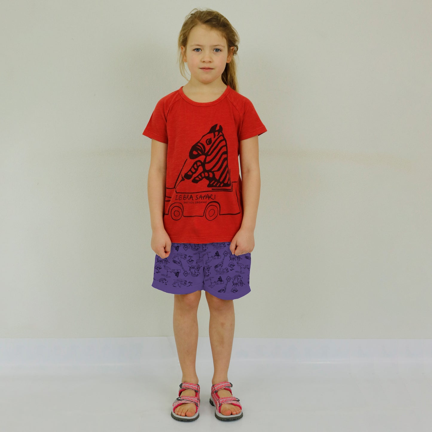 Safari all over purple short Bermuda