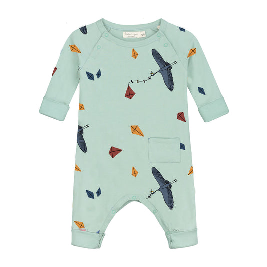 All Over Kite &amp; Bird Print Langarm-Overall