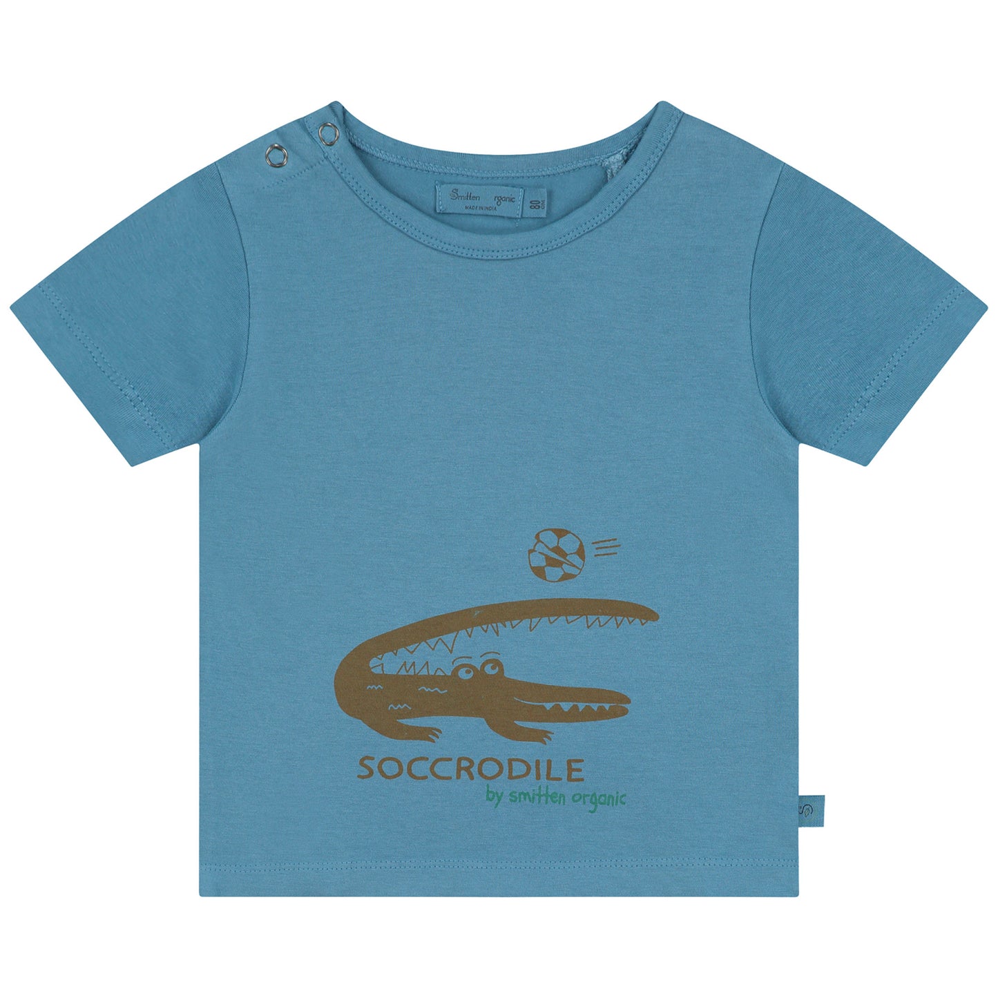 Krokodil, das Fußball Unisex-T-Shirt spielt
