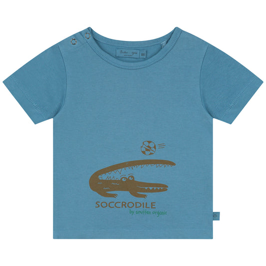 Krokodil die voetbal speelt Unisex T-shirt
