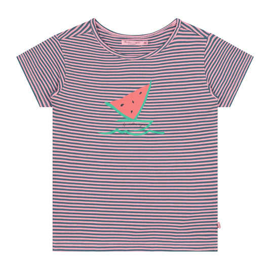 Gestreiftes T-Shirt mit Wassermelonenboot