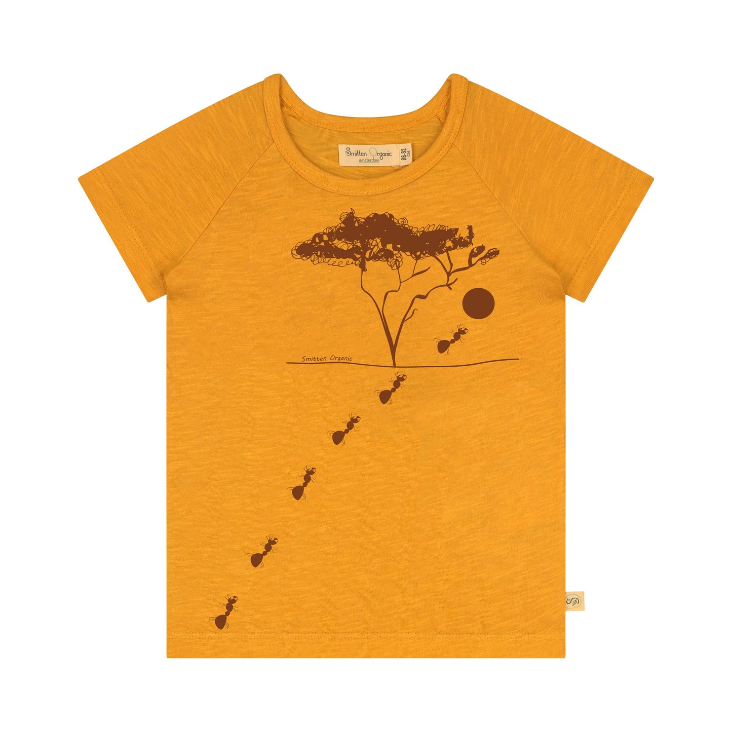 Acaciaboom in Safari' geel T-shirt met korte mouwen