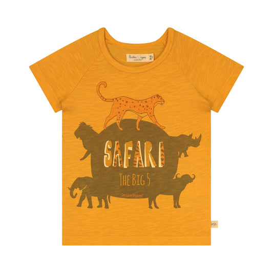 'Safari Big Five' geel T-shirt met korte mouwen
