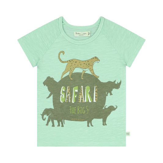 Safari big five short sleeve green T-shirt