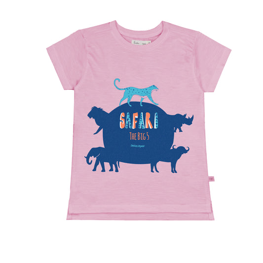 Safari big five short sleeve pink T-shirt
