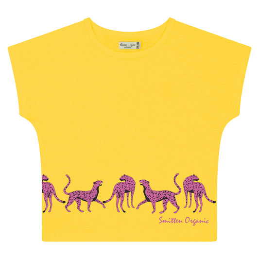 Safari luipaard wandelend cropped T-shirt