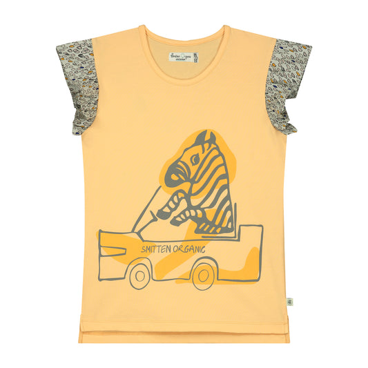 Safari zebra guide ruffle T-shirt SS meisjes