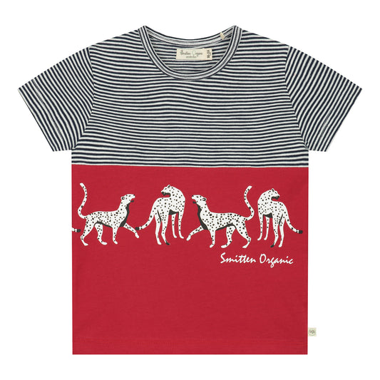 Safari luipaard lopen T-shirt met kleurvlakken SS