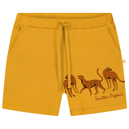 Safari leopard walking yellow shorts trousers