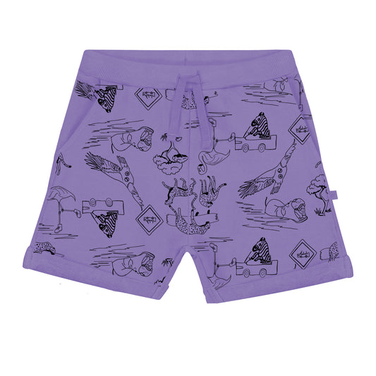 'Safari all over print paars meisjes short Bermuda