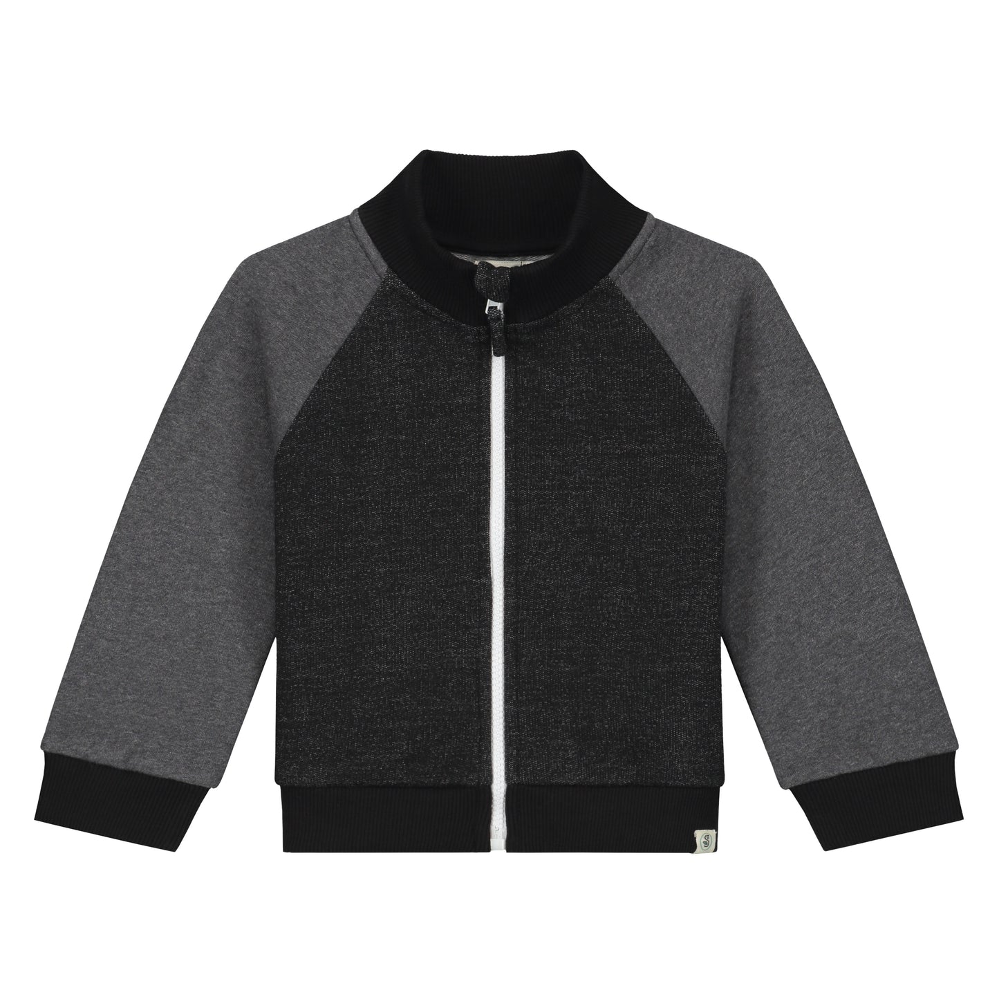 WOLF Embroidered Block Color Melange Sweat Jacket