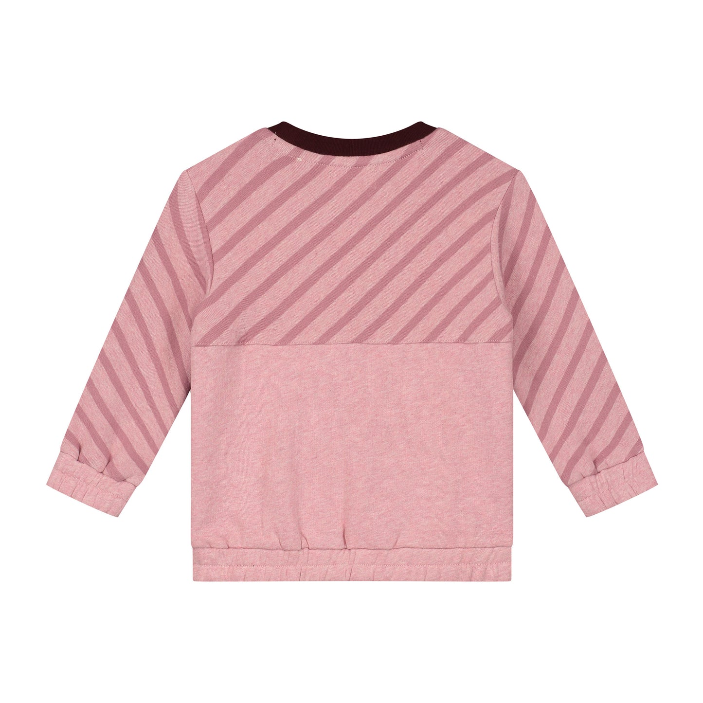 Pink and brown color block sweatshirt