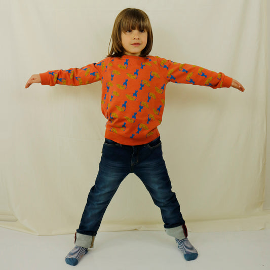 Uniseks pullover met all-over toekan bananenprint