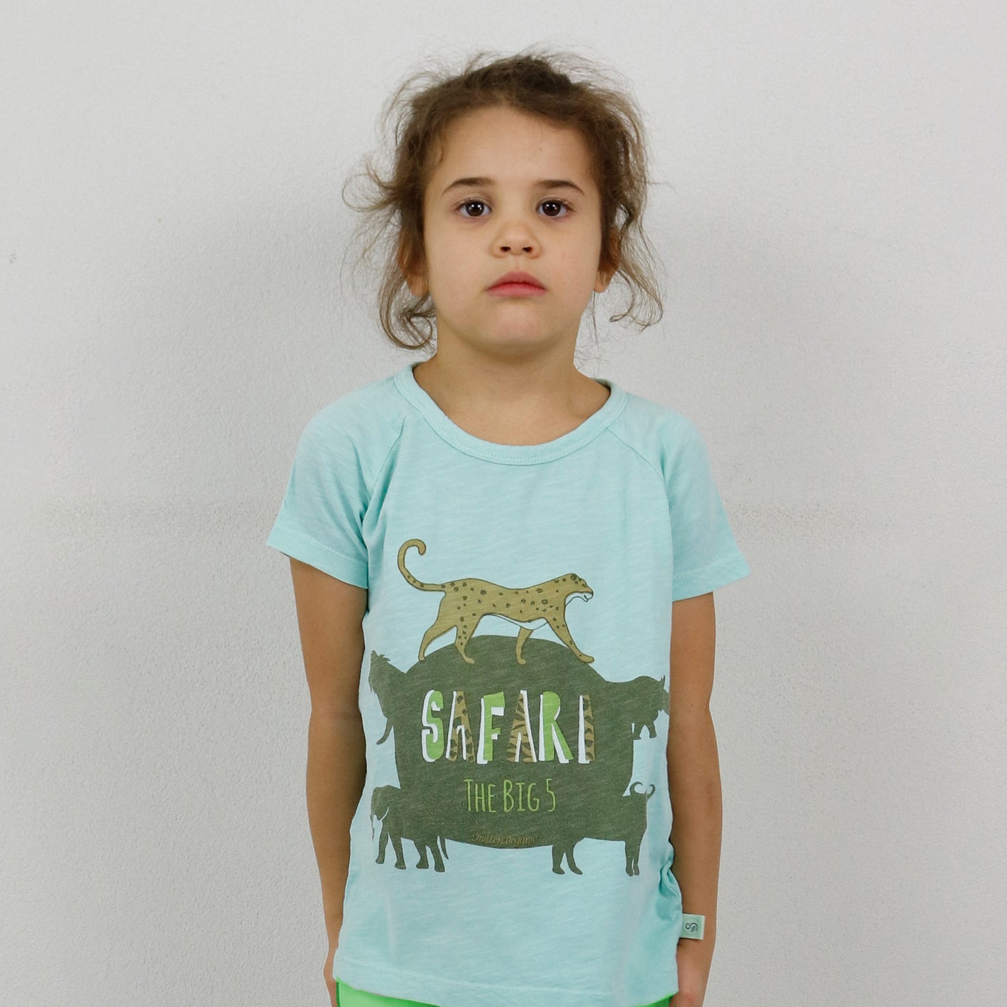 Safari big five short sleeve green T-shirt